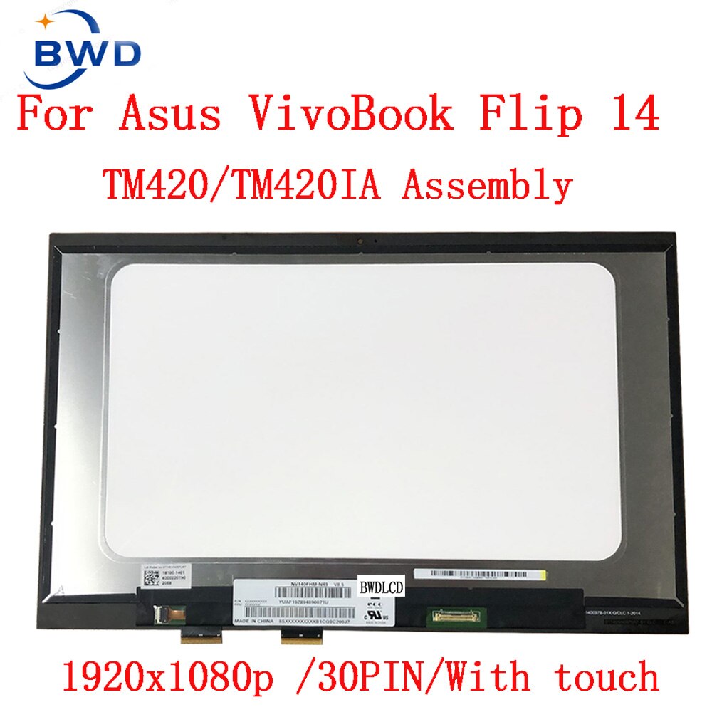   Asus VivoBook 14 TM420 TM420I TM420IA-EC069T Ʈ г  14 ġ lcd ġ  ü